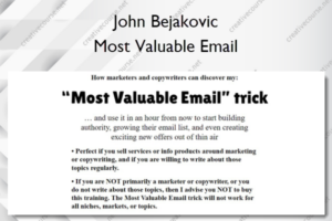 Most Valuable Email – John Bejakovic